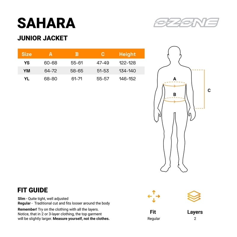 Motorcykeljakke til børn Ozone Sahara sort