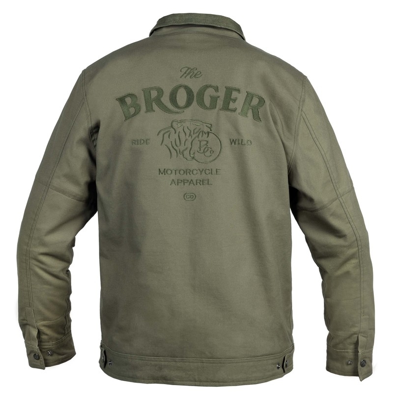BROGER Montana motorcykeljakke olivengrøn udsalg