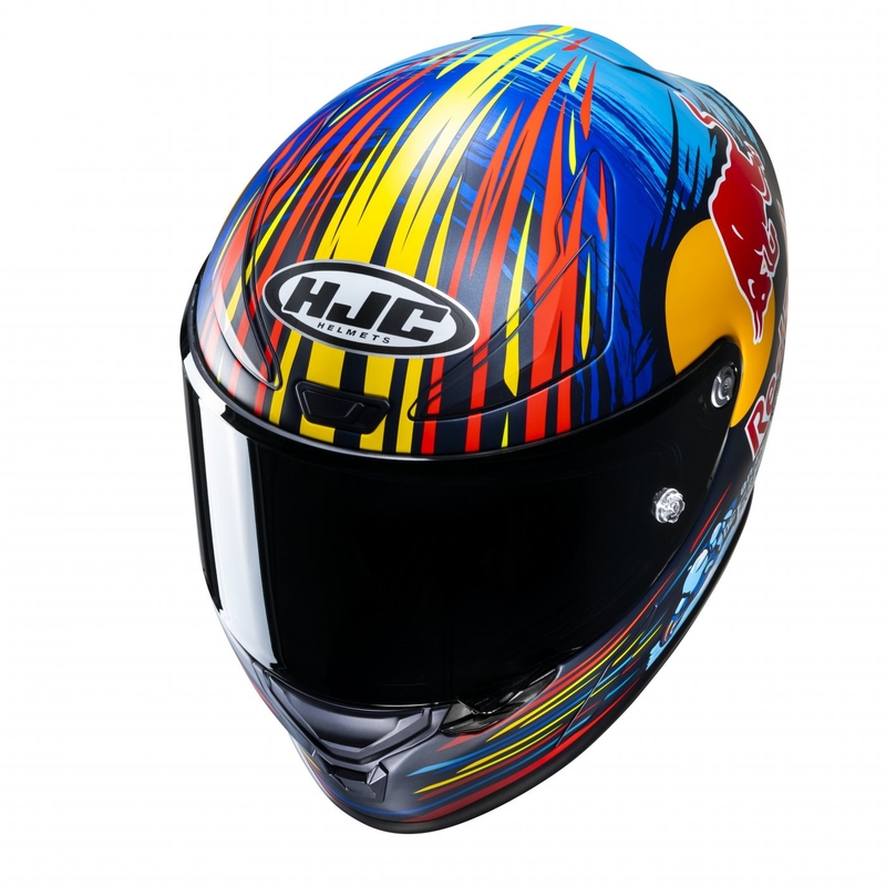 Integreret motorcykelhjelm HJC RPHA 1 Redbull Jerez GP MC21SF rød-gul-blå