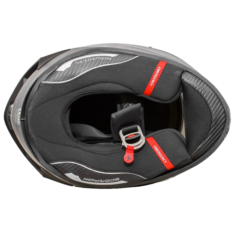 Scorpion EXO-R1 AIR EVO hjelm interiør