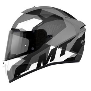 MT Blade 2 SV Fade B0 sort-grå-hvid integreret motorcykelhjelm