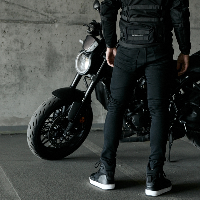 Rebelhorn Eagle III sorte motorcykeljeans udsalg