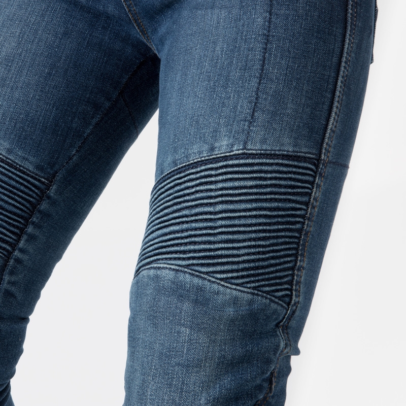 Ozone Agness II motorcykeljeans til kvinder i vasket blå udsalg