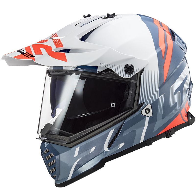 Enduro přilba LS2 MX436 Pioneer EVO Evolve bílo-modro-oranžová