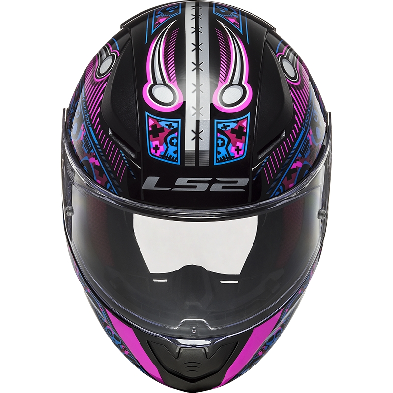 Dětská integrální přilba LS2 FF353 Rapid Mini Voodoo černo-fluo růžová