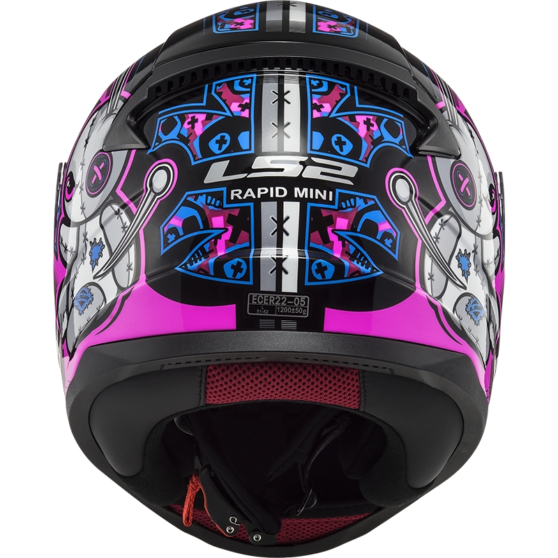 Dětská integrální přilba LS2 FF353 Rapid Mini Voodoo černo-fluo růžová