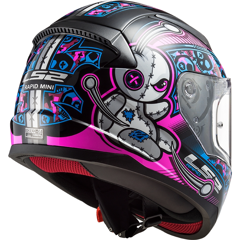 Dětská integrální přilba LS2 FF353 Rapid Mini Voodoo černo-fluo růžová