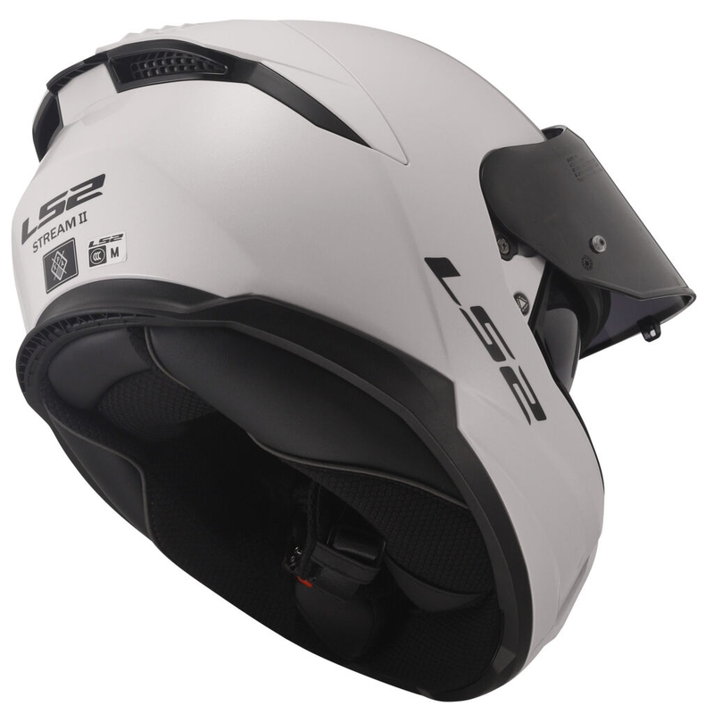 LS2 FF808 Stream II full face motorcykelhjelm hvid blank