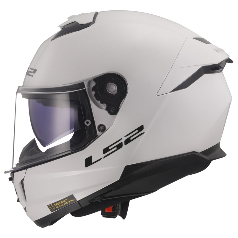 LS2 FF808 Stream II full face motorcykelhjelm hvid blank