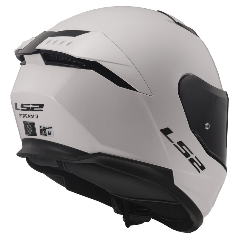 LS2 FF808 Stream II full face motorcykelhjelm hvid blank