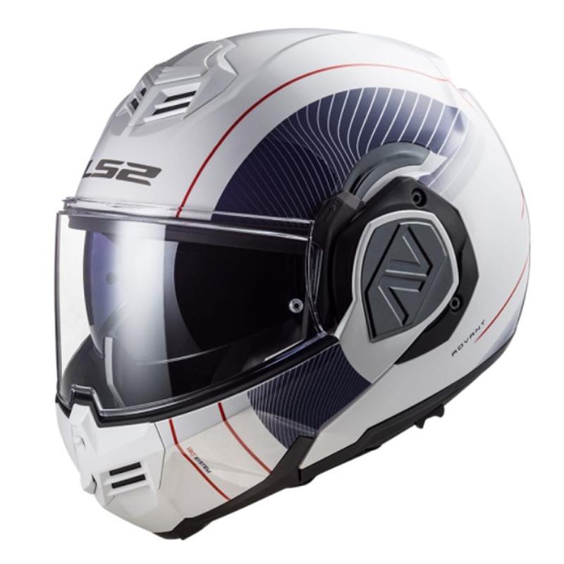 Flip-up motorcykelhjelm LS2 FF906 Advant Cooper 06 blå-hvid