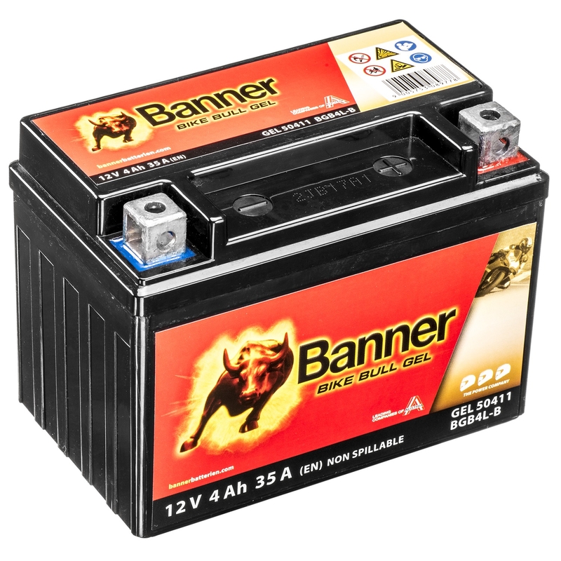 Gel-batteri Banner Bike Bull Gel 12V, YB4L-B, 4AH, 40A