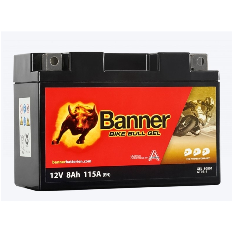 Gelbatteri Banner Bike Bull Gel 12V, YT9B-4, 8AH, 115A