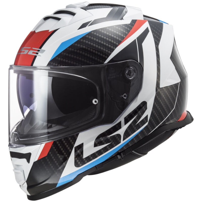 LS2 FF800 Storm II Racer full-face motorcykelhjelm hvid-sort-rød-blå