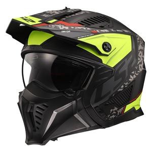Trial-motorcykelhjelm LS2 OF606 Drifter Devor sort-fluogul