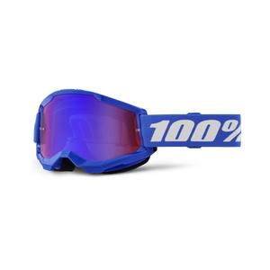 Motocrossbriller 100% STRATA 2 New blue (rød-blå plexi)
