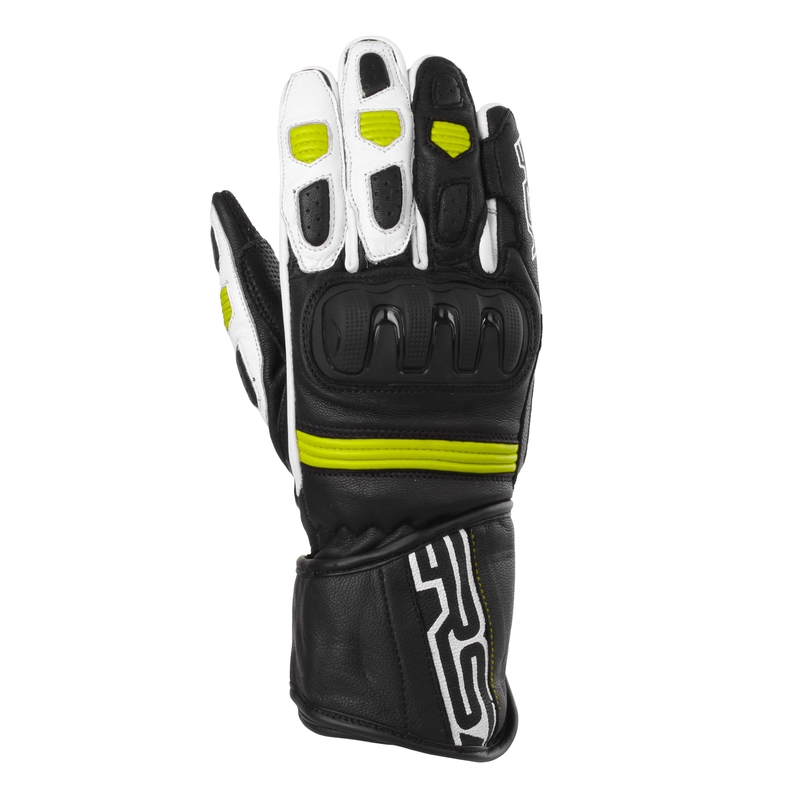 Motorcykelhandsker RSA Gappa 2 sort-hvid-fluogul