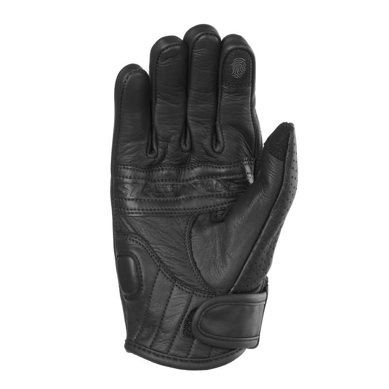 Street Racer Striker 2 Black Perforated motorcykelhandsker til kvinder