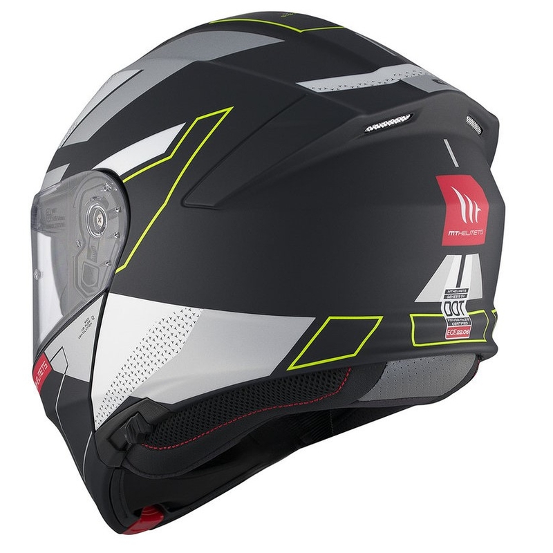 MT Genesis SV Talo B2 sort-grå-fluogul mat flip-up motorcykelhjelm udsalg