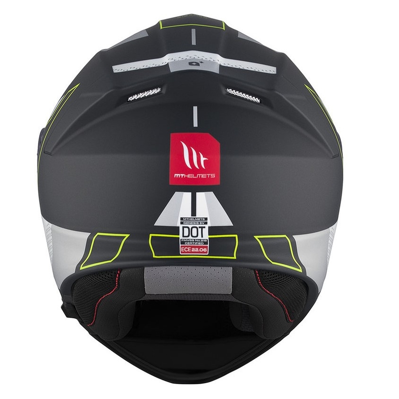 MT Genesis SV Talo B2 sort-grå-fluogul mat flip-up motorcykelhjelm udsalg