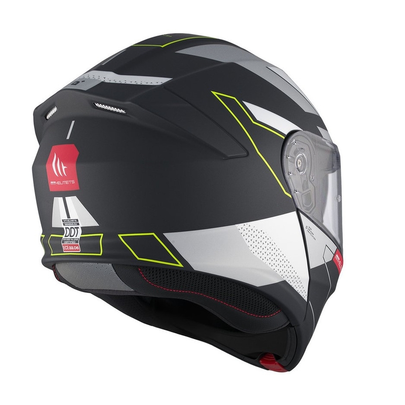 MT Genesis SV Talo B2 sort-grå-fluogul mat flip-up motorcykelhjelm udsalg
