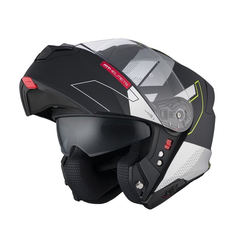 MT Genesis SV Talo B2 sort-grå-fluogul mat flip-up motorcykelhjelm udsalg