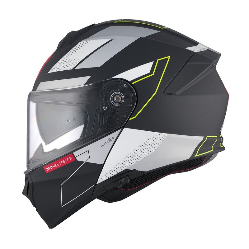 MT Genesis SV Talo B2 sort-grå-fluogul mat flip-up motorcykelhjelm udsalg