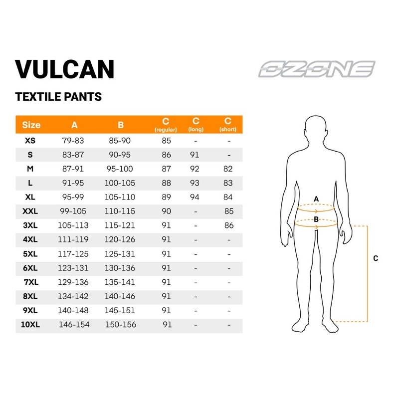 Ozone Vulcan Black Extended motorcykelbukser