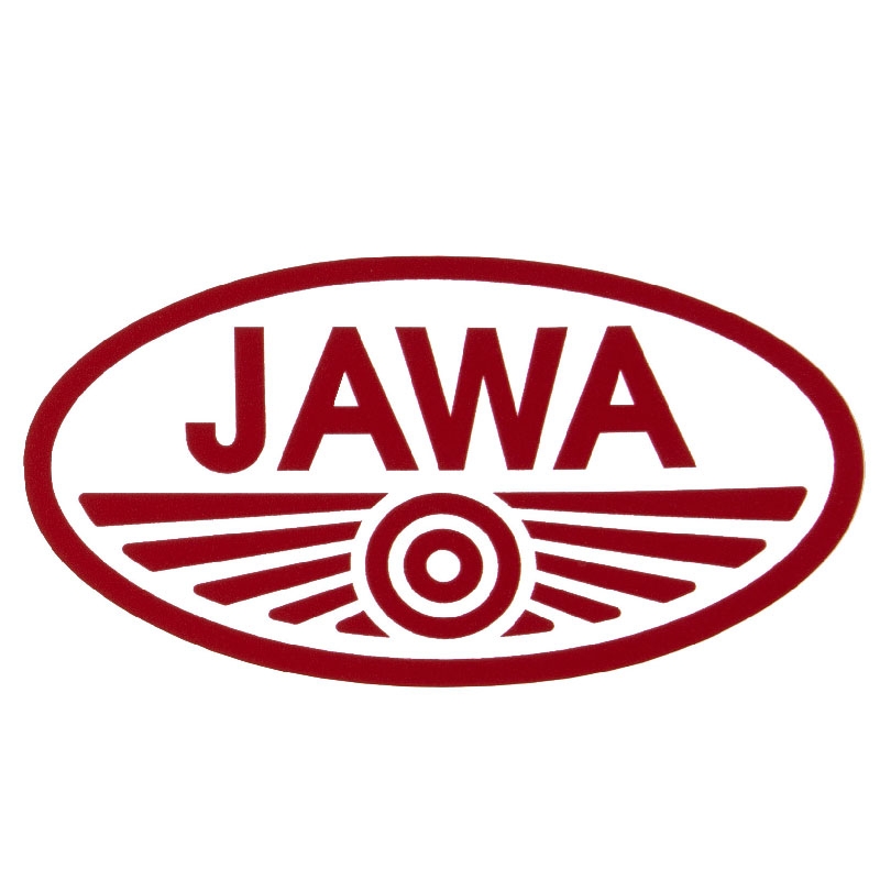 Klistermærke JAWA med rød kant