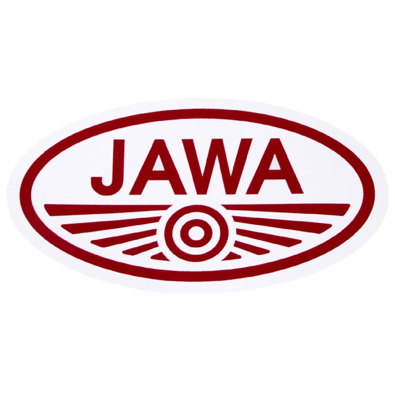Klistermærke JAWA med hvid kant
