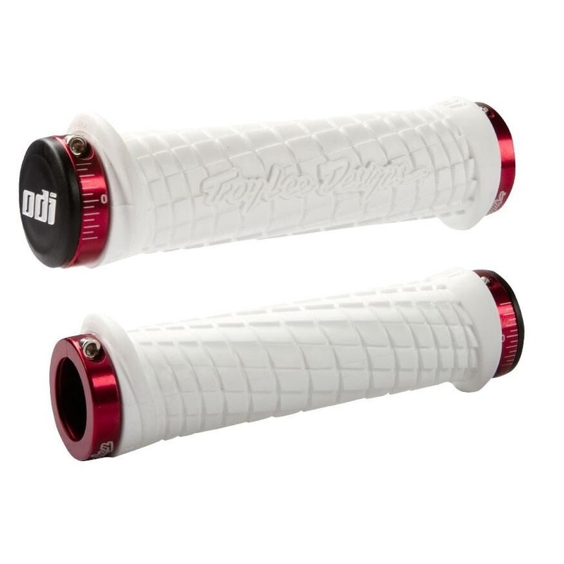 Greb ODI TROY LEE DESIGNS SIGNATURE ATV LOCK-ON hvid-rød