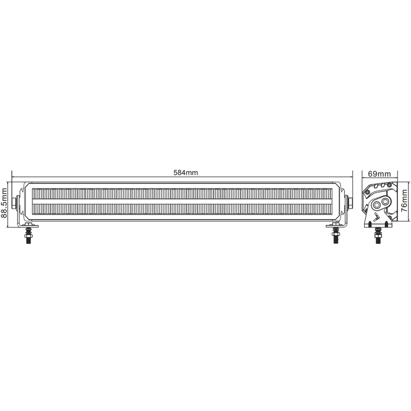 SHARK LED-LYSBJÆLKE EU-HOMOLOGERET OSRAM 22", 108W