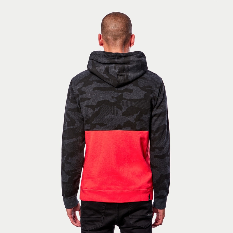 Alpinestars Camo Block Hoodie grå camo-rød fluo