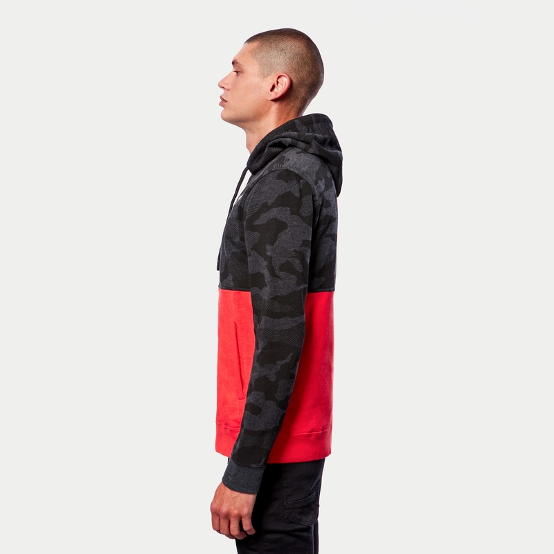 Alpinestars Camo Block Hoodie grå camo-rød fluo