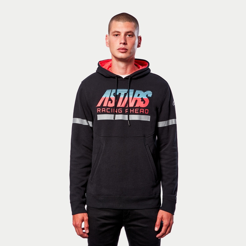 Alpinestars Club Hoodie sort-rød-blå-grå