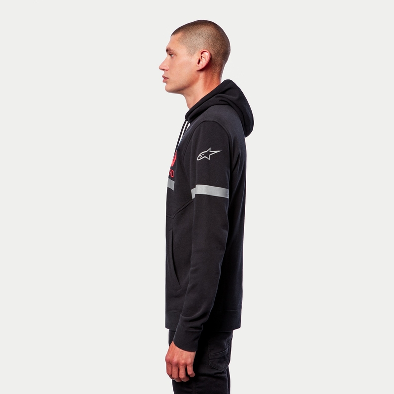Alpinestars Club Hoodie sort-rød-blå-grå
