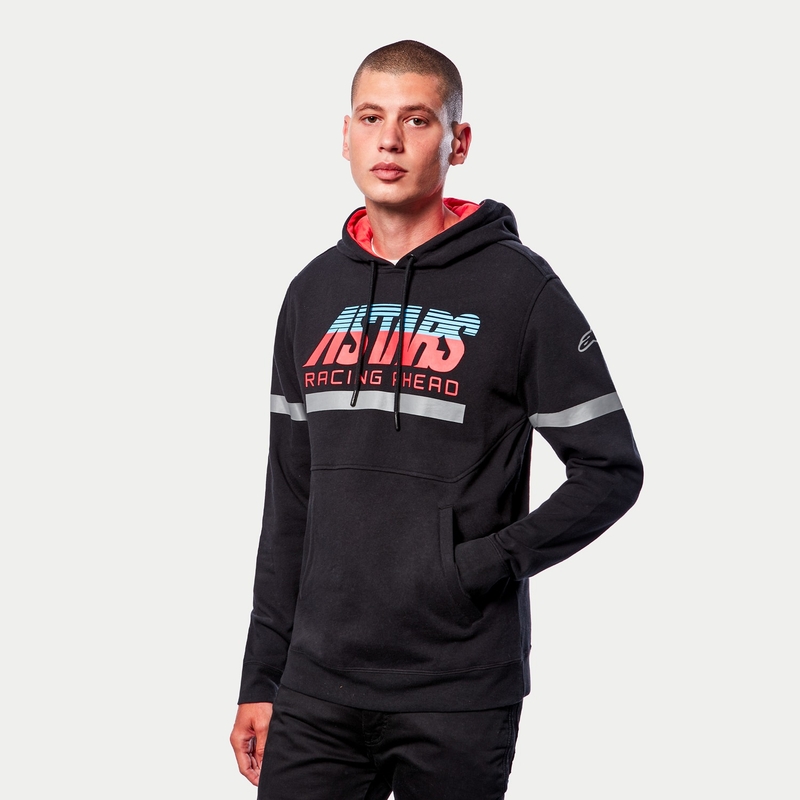 Alpinestars Club Hoodie sort-rød-blå-grå