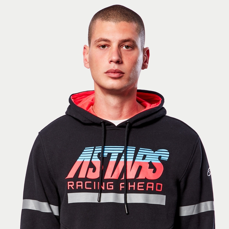 Alpinestars Club Hoodie sort-rød-blå-grå
