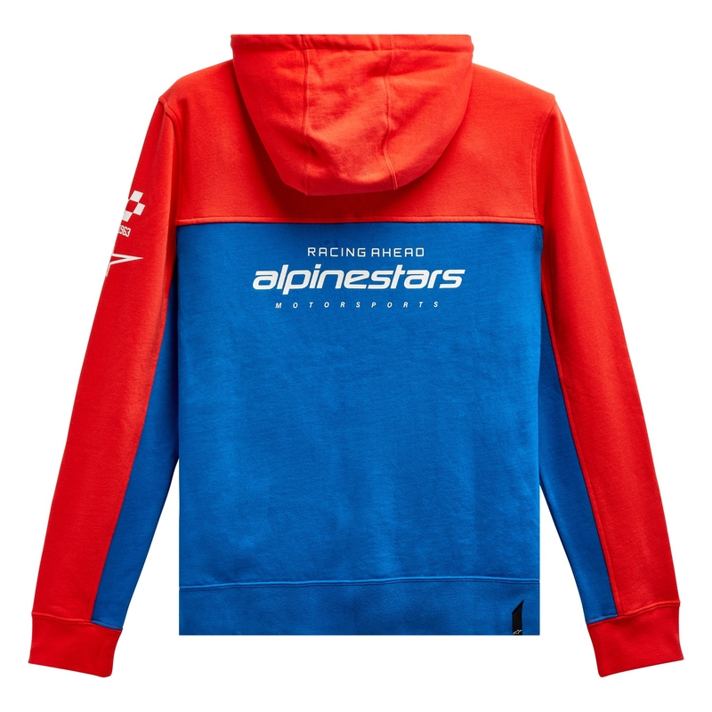Mikina Alpinestars H Block Hoodie fluo červeno-světle modrá