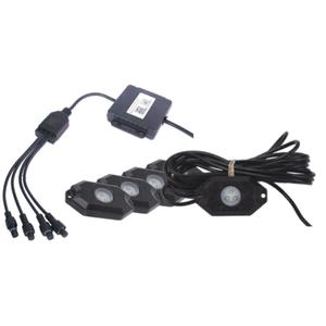 HAJ-LED-LYS, RGB, FLERFARVET, BLUETOOTH-STYRING, 4 STK. SÆT