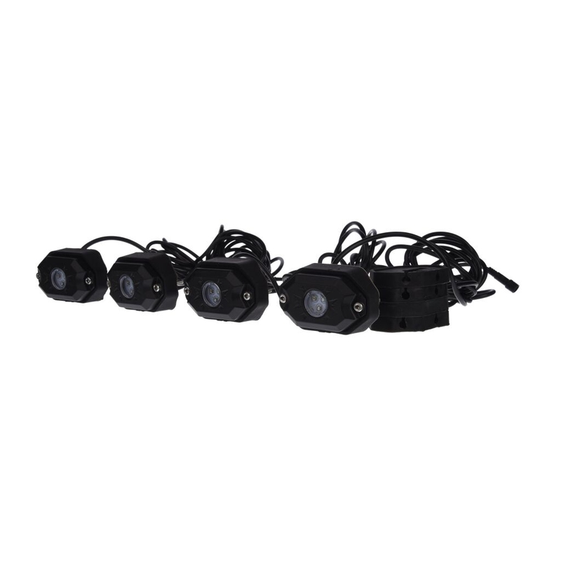HAJ-LED-LYS, RGB, FLERFARVET, BLUETOOTH-STYRING, 4 STK. SÆT