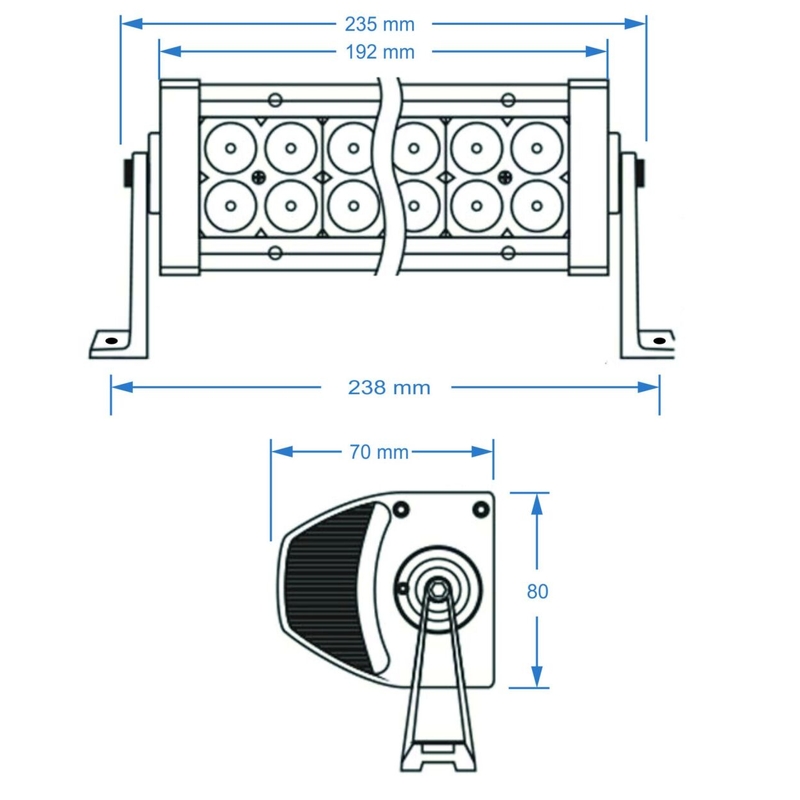 LED-lysrampe SHARK LED LIGHT BAR 7,5", 6D, 36W