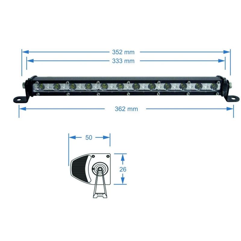 LED-lysrampe SHARK LED LIGHT BAR 13", 36W