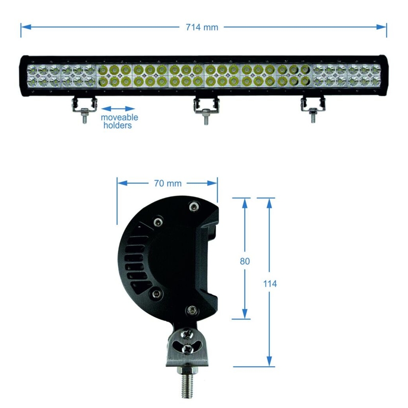 LED-lysrampe SHARK LED EPISTAR 60*3W 10800 LM 10-30V COMBO 28"