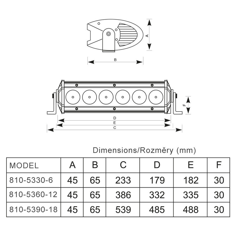 LED světelná rampa SHARK LED LIGHT BAR 13", 60W