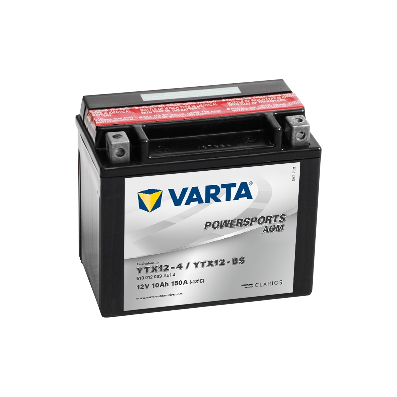 VARTA 12V/10AH-MOTO LF vedligeholdelsesfrit batteri (YTX12-4/YTX12-BS)