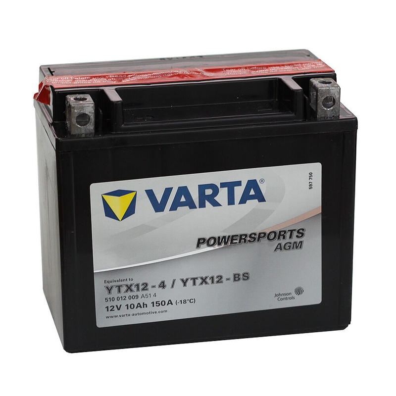 VARTA 12V/10AH-MOTO LF vedligeholdelsesfrit batteri (YTX12-4/YTX12-BS)
