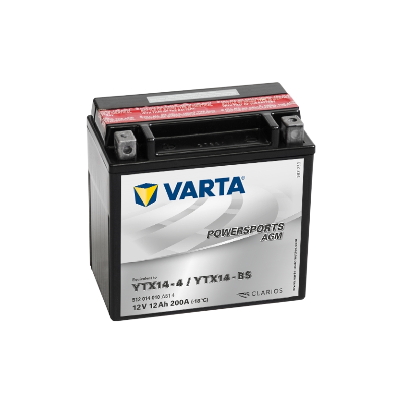 VARTA YTX14-4/YTX14-BS 12V/12Ah vedligeholdelsesfrit batteri