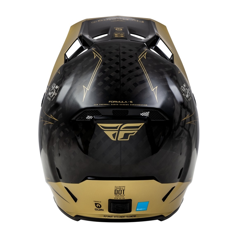 Motocrosshjelm FLY Racing Formula S Carbon sort-guld