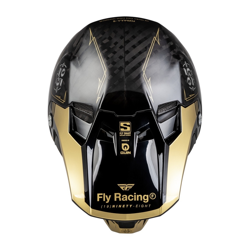 Motocrosshjelm FLY Racing Formula S Carbon sort-guld